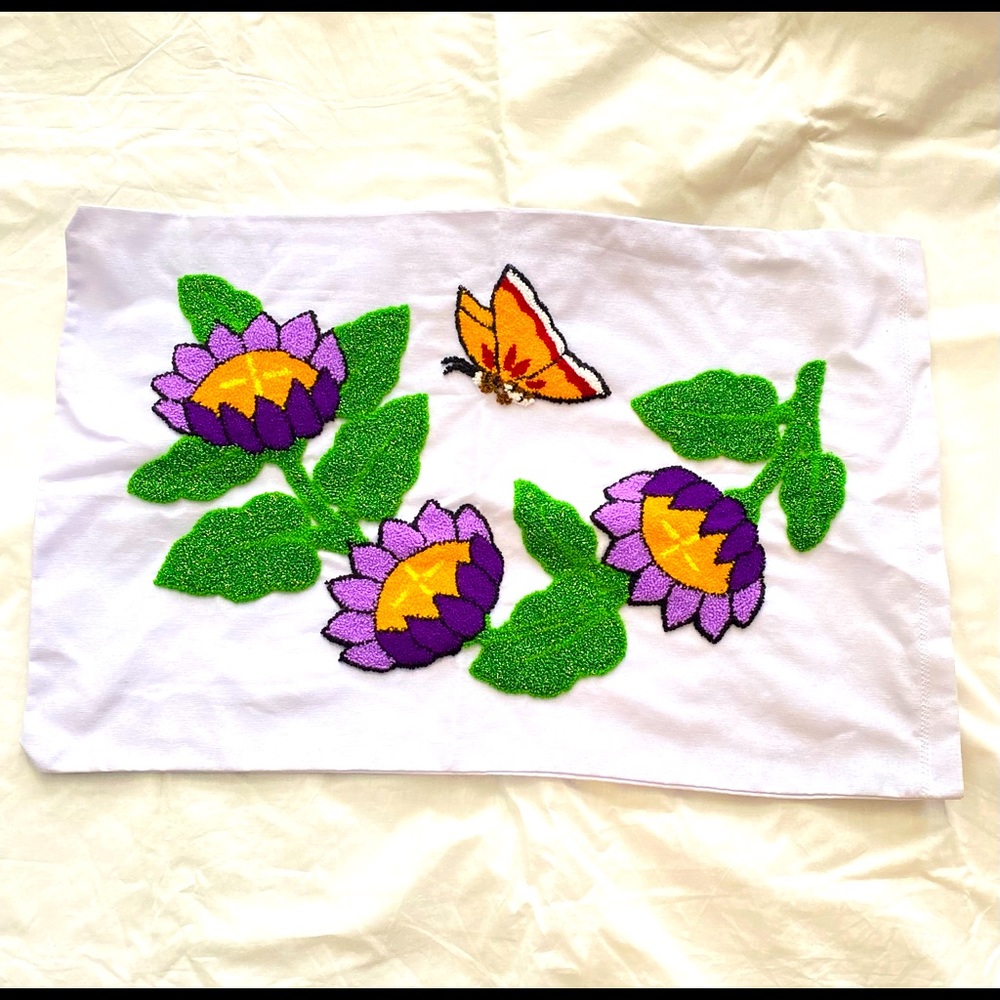 Beautiful Pair Hand Embroidered Pillow Covers